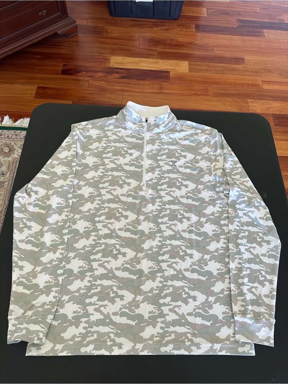 Straight Down Men's Camo Quarter-Zip Pullover Jacket Silverleaf Golf Club Medium